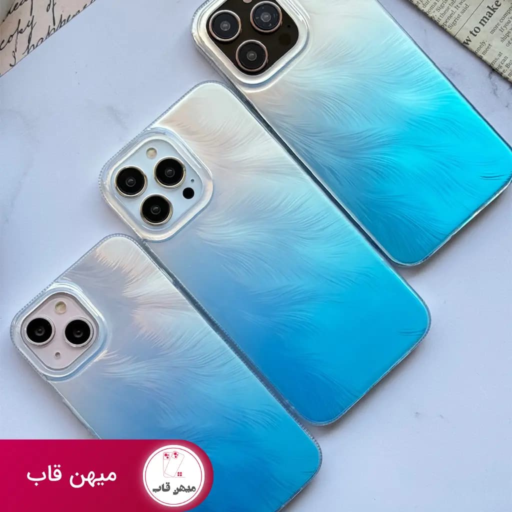 قاب گوشی آیفون براش ابریشمی آبی - کد (۳۳۷۱۰)