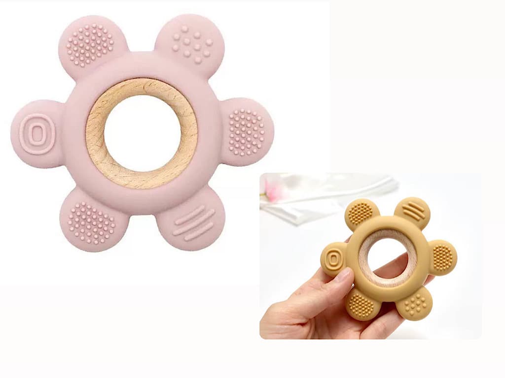 دندانگیر با حلقه چوبی و روکش سیلیکونی نوزادی طرح فرمان کشتی ALGO