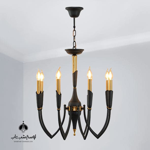 لوستر آویز 846/8 نورسازان 8 شعله – مشکی