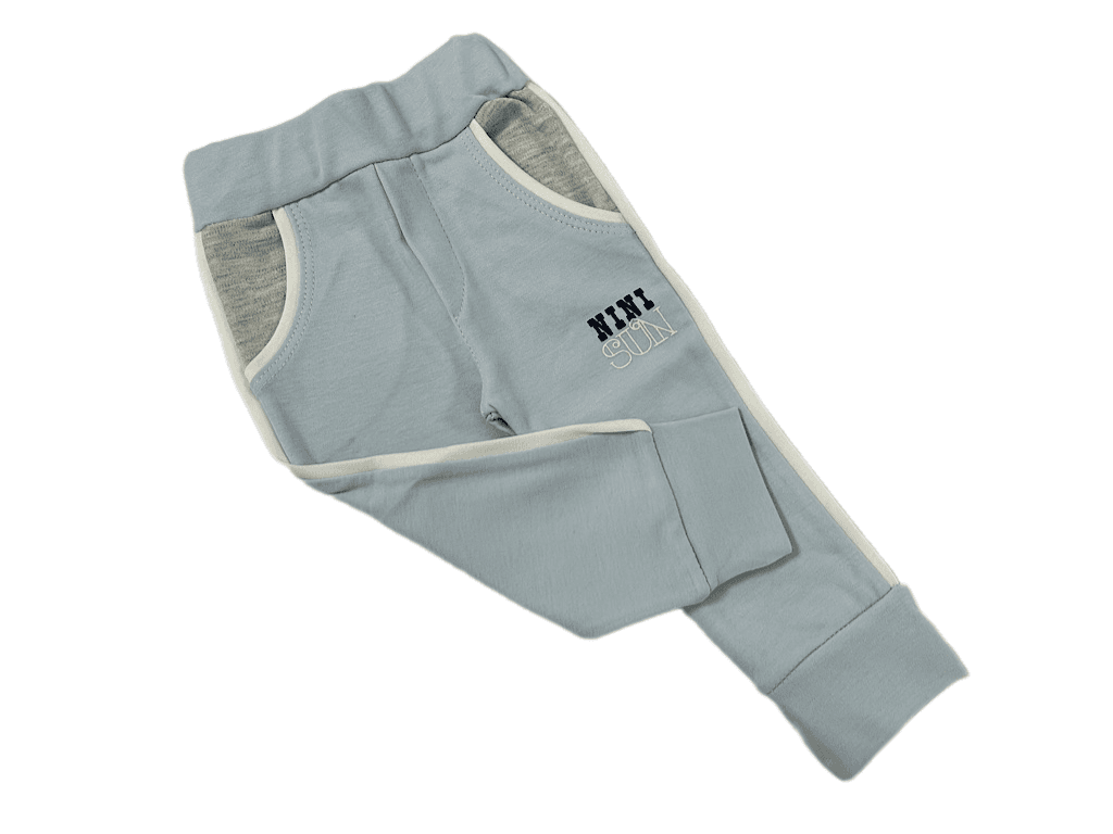 شلوار آبی نوزادی طرح خرس و ابر نی نی سان nini sun