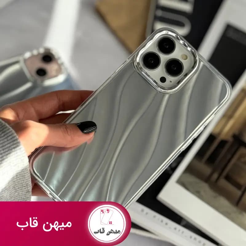 قاب گوشی آیفون موج آدامسی نقره ای - کد (۳۸۵۹)