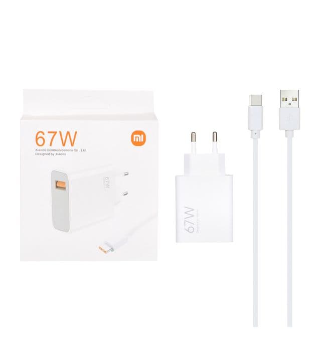 شارژر دیواری 67 وات فست شارژ تک پورت شیائومی مدل MDY-12-ES به همراه کابل شارژ