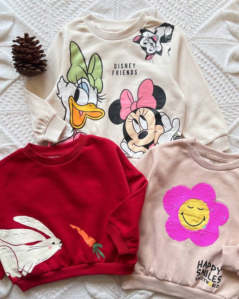 بلوز داخل پنبه ای مینی موس ، خرگوش ، گل h&m