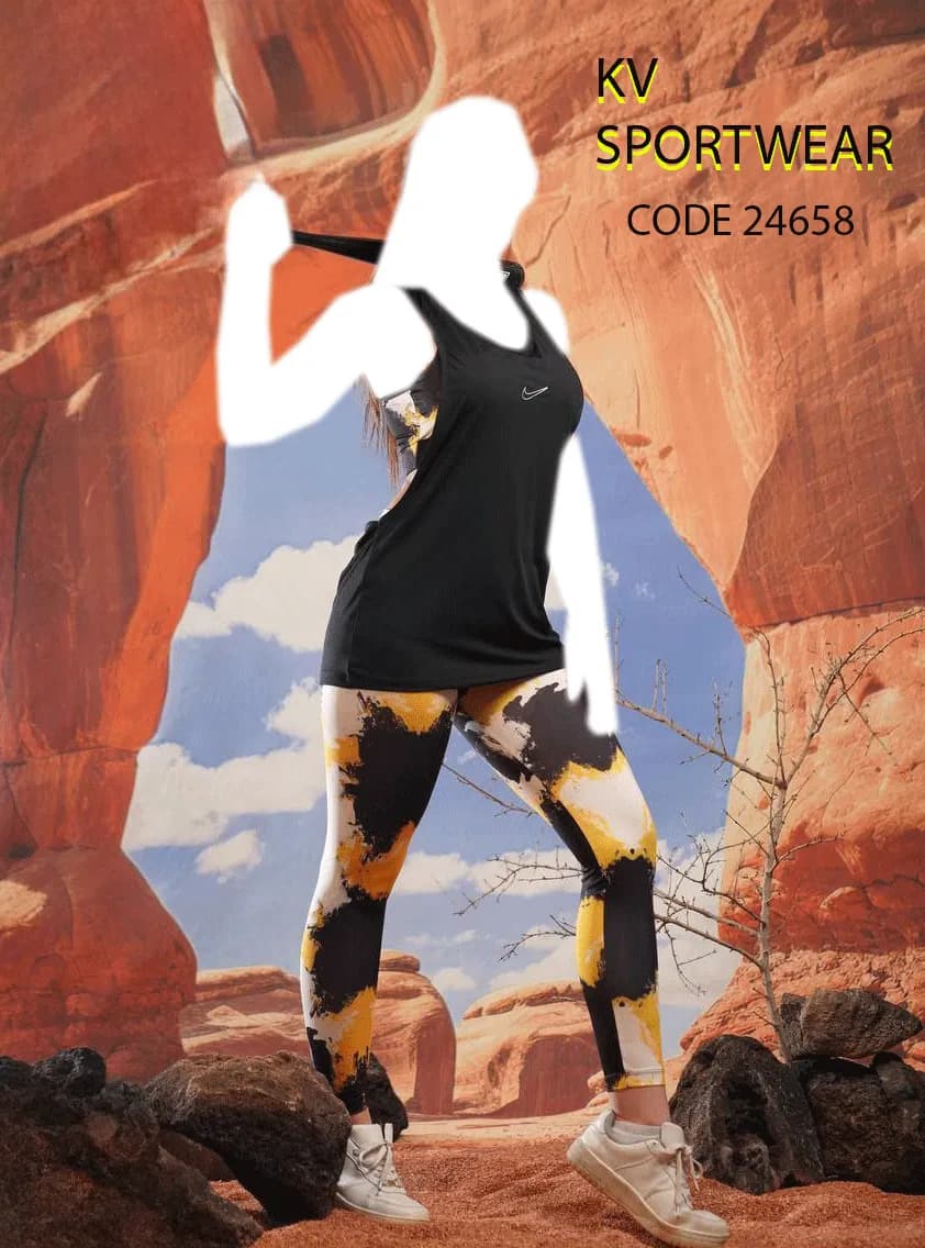 ست نیم تنه لگ و کاور ورزشی زنانه NIKE کد 0033