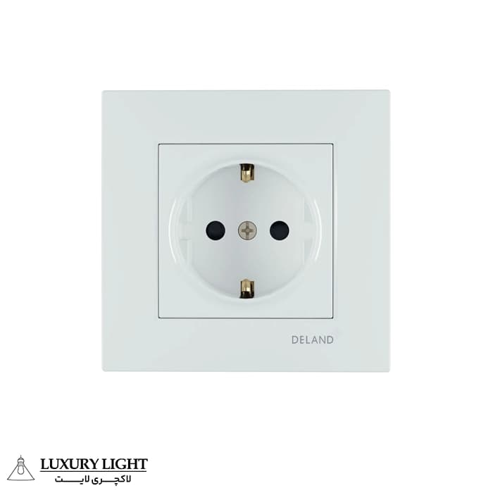 پریز ارت دار محافظ دار با پایه سرامیکی دلند مدل آسا