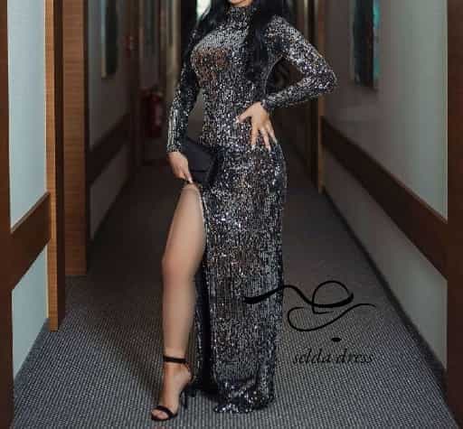 خرید لباس مجلسی ماکسی ۲۰۲۱ پولکی شیک و جدید ۱۰۴۳