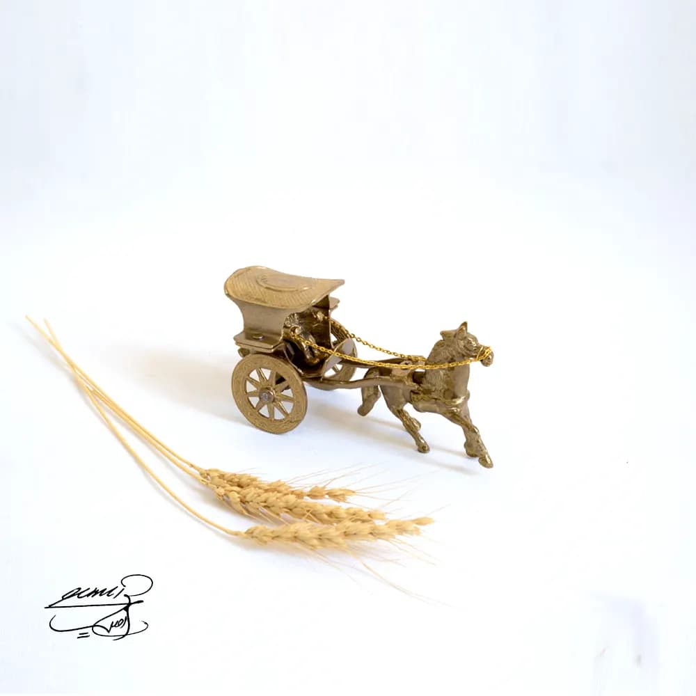 کالسکه تک اسب برنزی دکوری کد 1004
