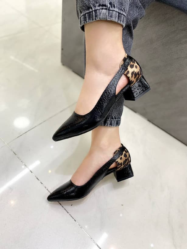 پاشنه ۳ سانت مجلسی ترکیبی پلنگی جدید