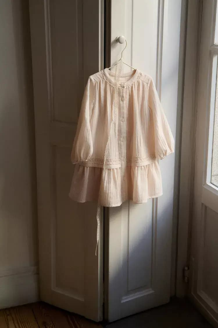 پیراهن استین بلند نوار دوزی