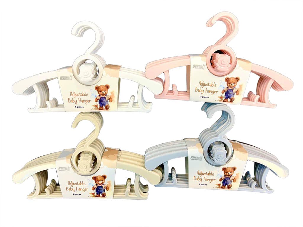 چوب لباسی 5 عددی قابل سایز لباس نوزاد و کودک dodie