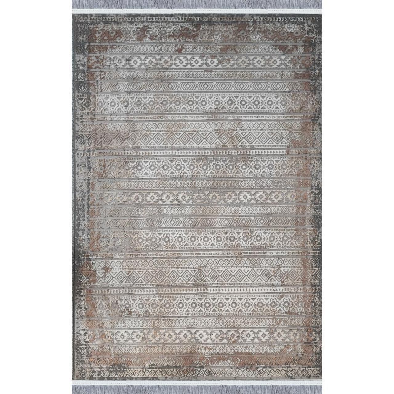 فرش ماشینی موناکو طرح 9351 طوسی بژ وینتیج