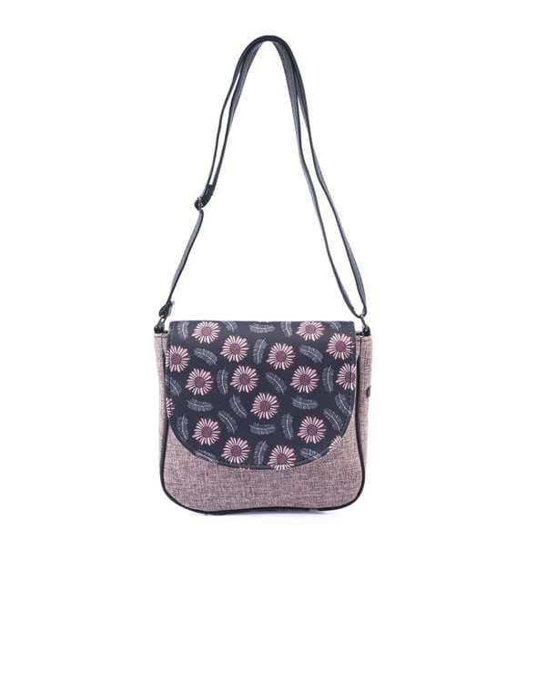 کیف دوشی دخترانه صورتی چرک وندی Vandy مدل هانا طرح بابونه و پر کد 1115