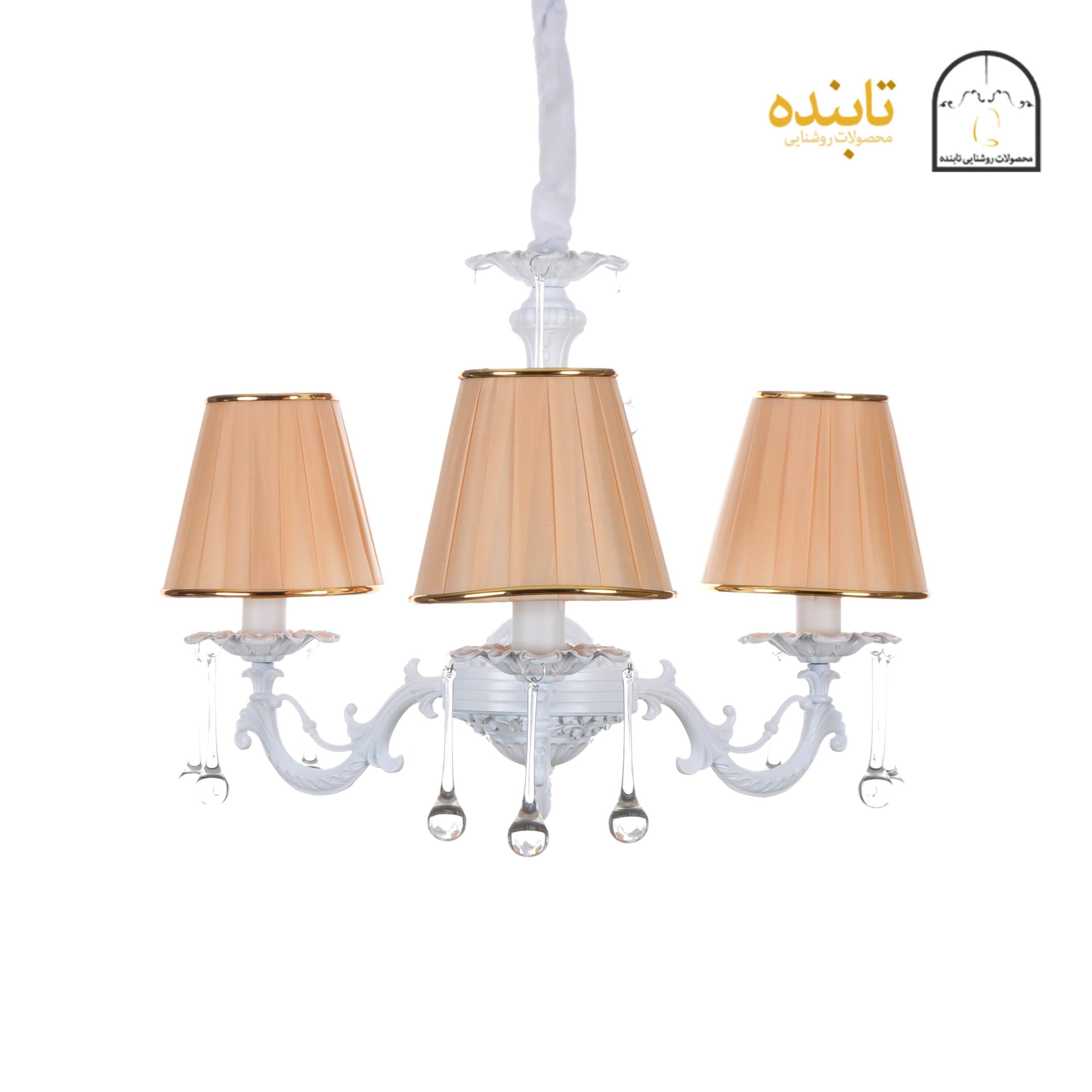لوستر فلزی پیچک – ۳ شاخه RCN زه طلایی