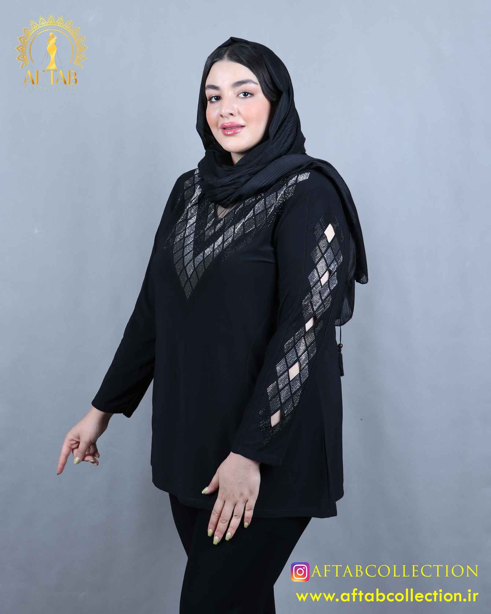 شومیز جودون نگین لوزی سایزبزرگ 4219