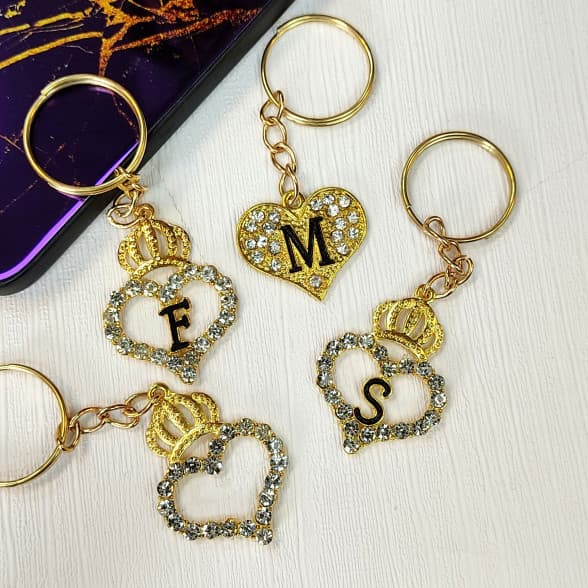 جاکلیدی نگین دار طرح قلب