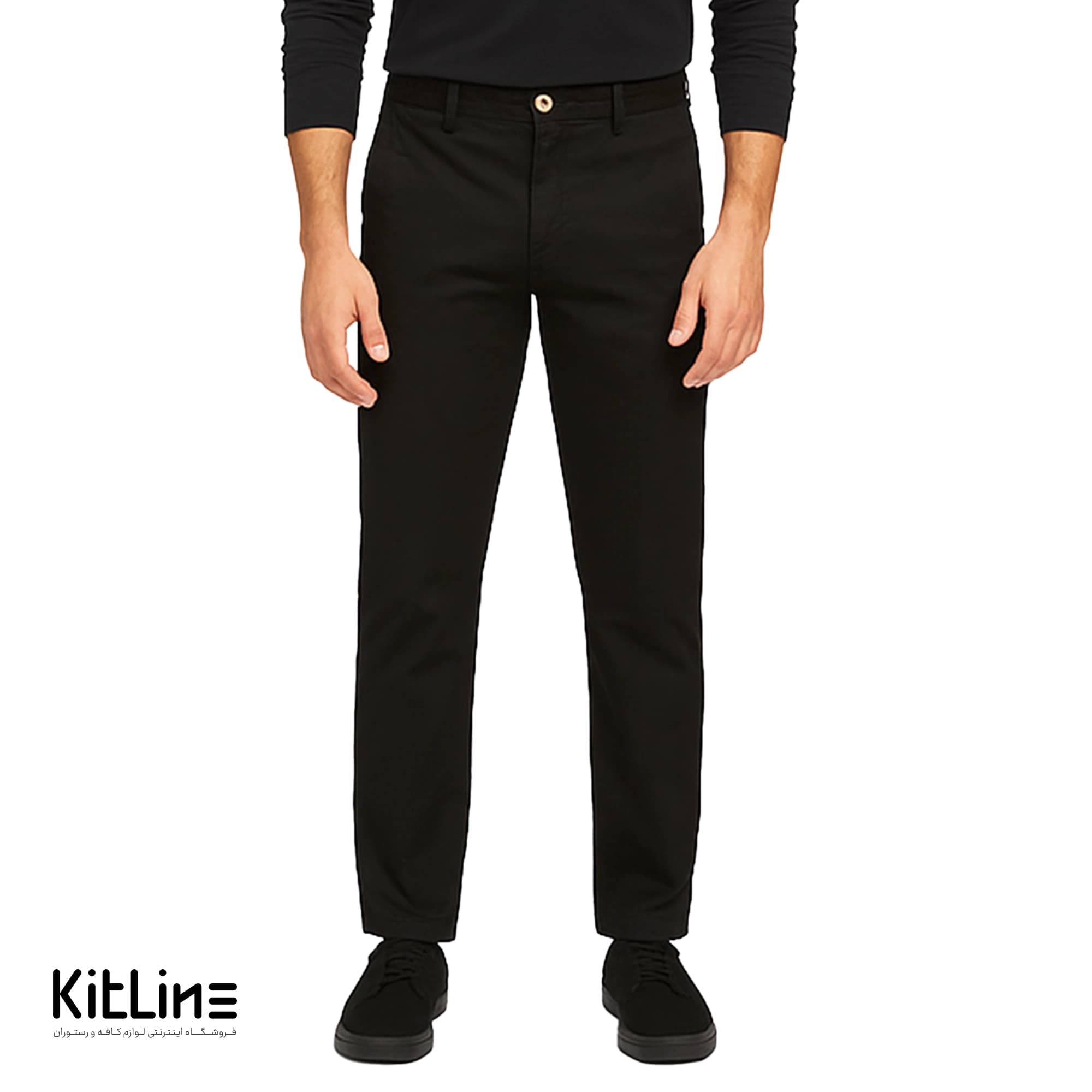 شلوار کتان کلاسیک مشکی سارا فرم