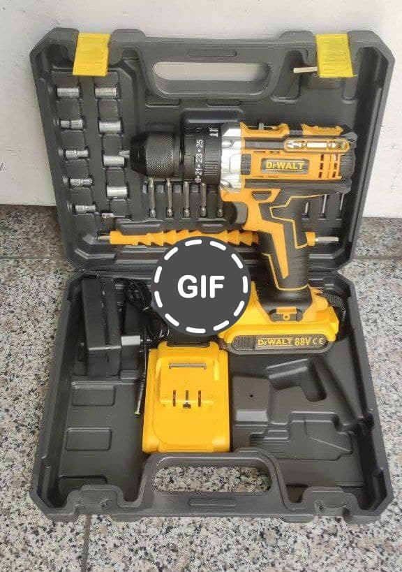 دریل شارژی ۸۸ ولت چکشی سه نظام فلزی طرح دیوالت