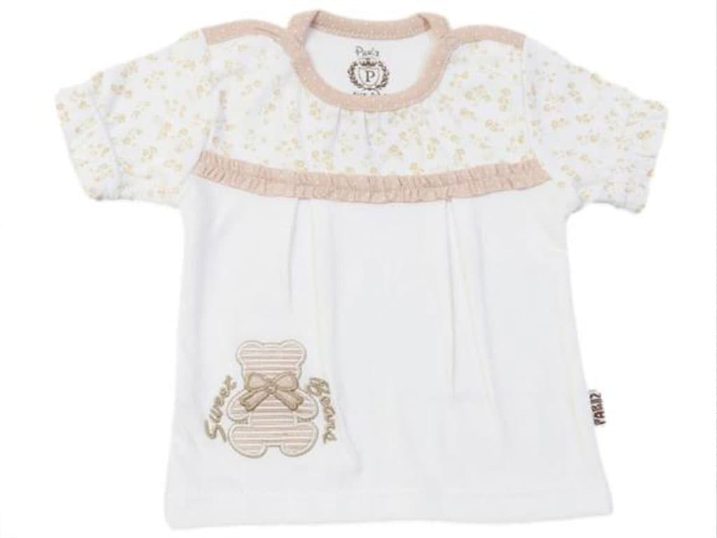 بلوز آستین کوتاه نوزادی دخترانه طرح سوئیت پاریز Pariz