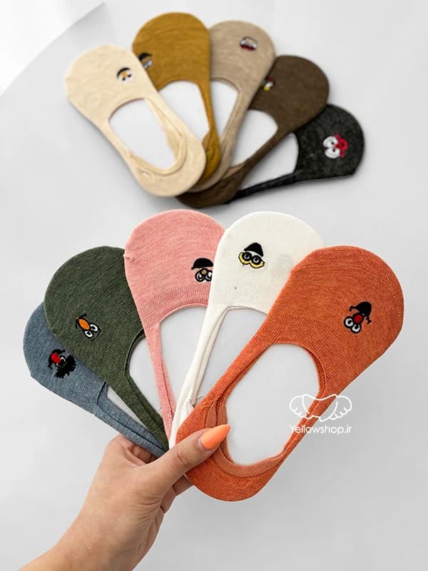 جوراب کالج زنانه گلدوزی تم حیوانات کد 31030