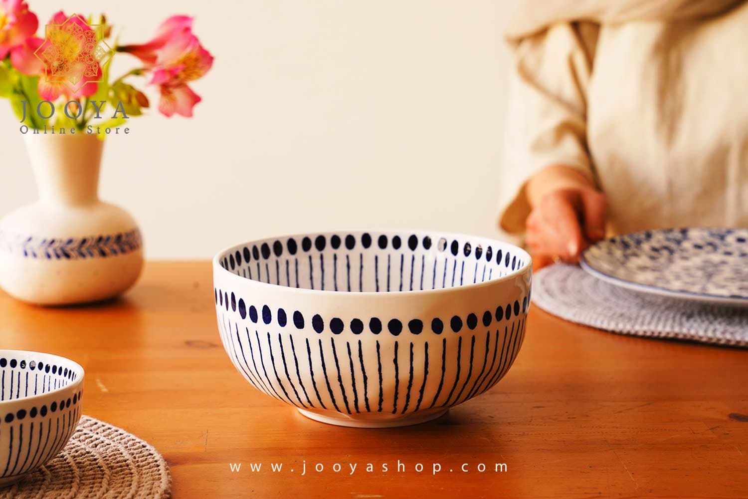 کاسه راه راه آبی مدل گیتا