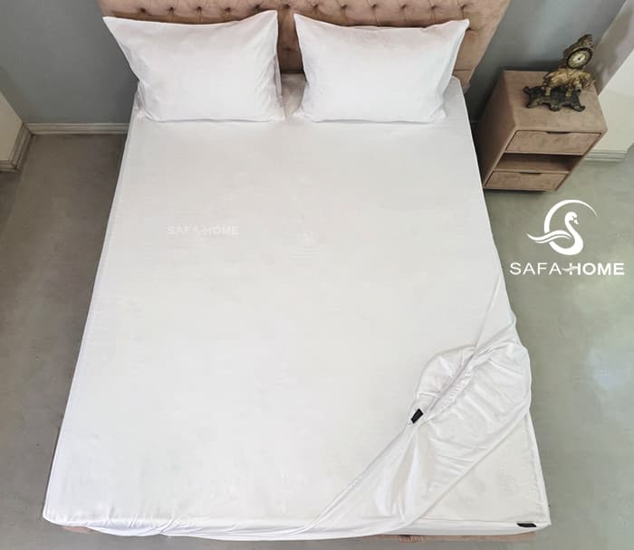 ملحفه تشک و بالش کشدار هتلی سفید صفاهوم