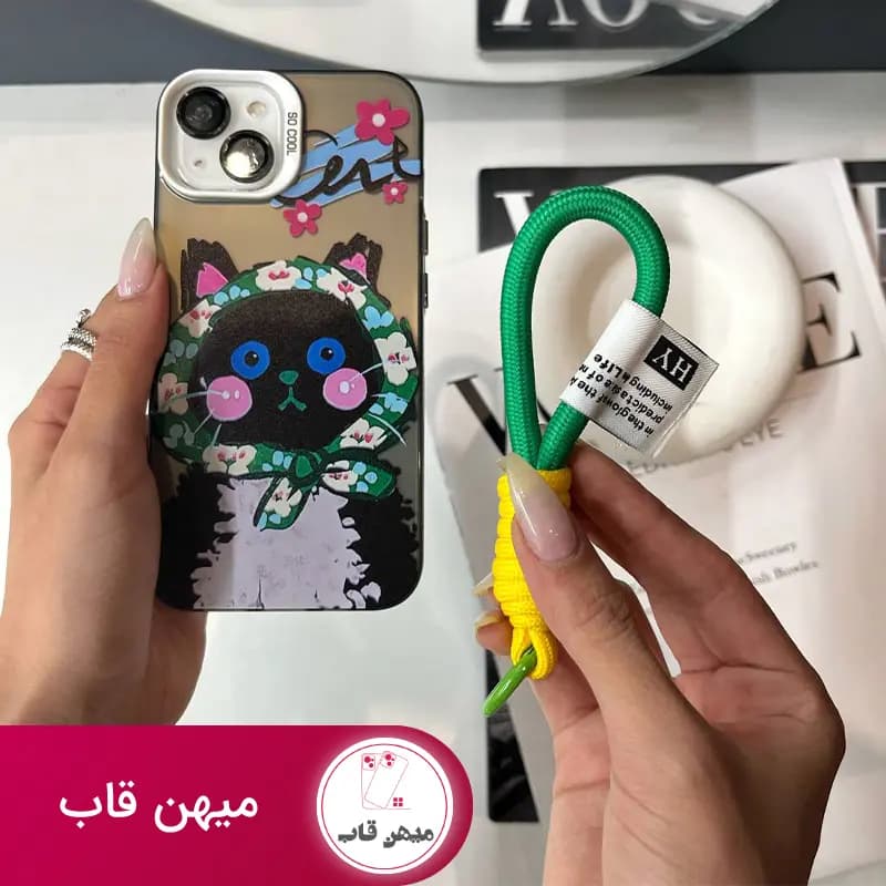 قاب گوشی آیفون گربه باحجاب - کد (۴۴۵۶۲)