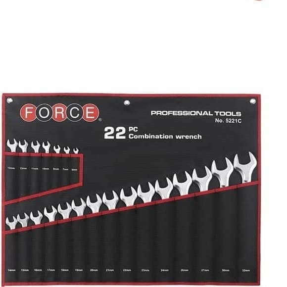 ست آچار یکسر تخت یکسر رینگ 22 عددی فورس 5221C