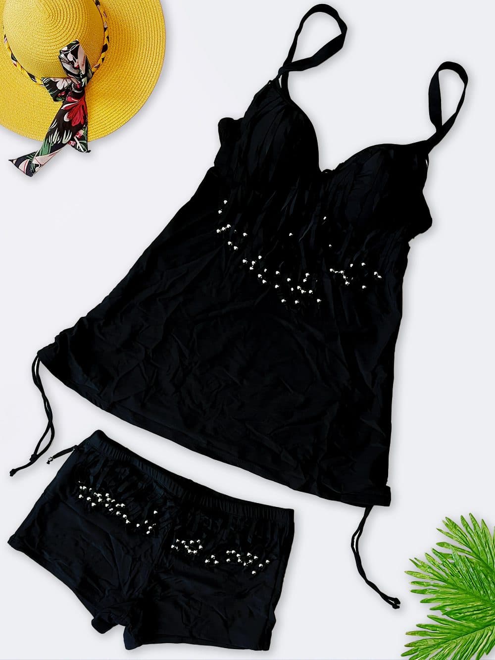 مایو زنانه سایز بزرگ برای افراد چاق مدل دامنی کاپدار ضخیم و فنردار برای خوش فرم نشان دادن سینه ها