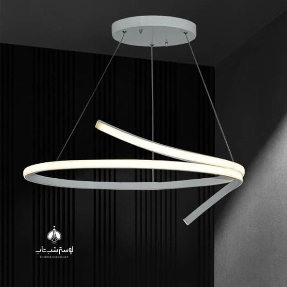 لوستر آویز LED حلقه ای 90 وات سفید A6322