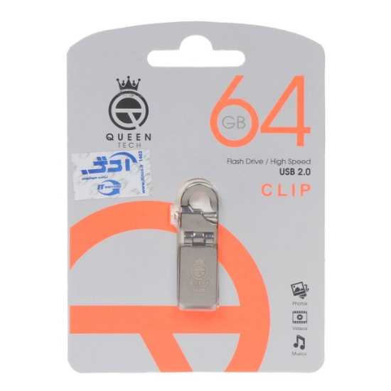فلش مموری کوئین تک مدل CLIP USB2.0 ظرفیت 64 گیگابایت