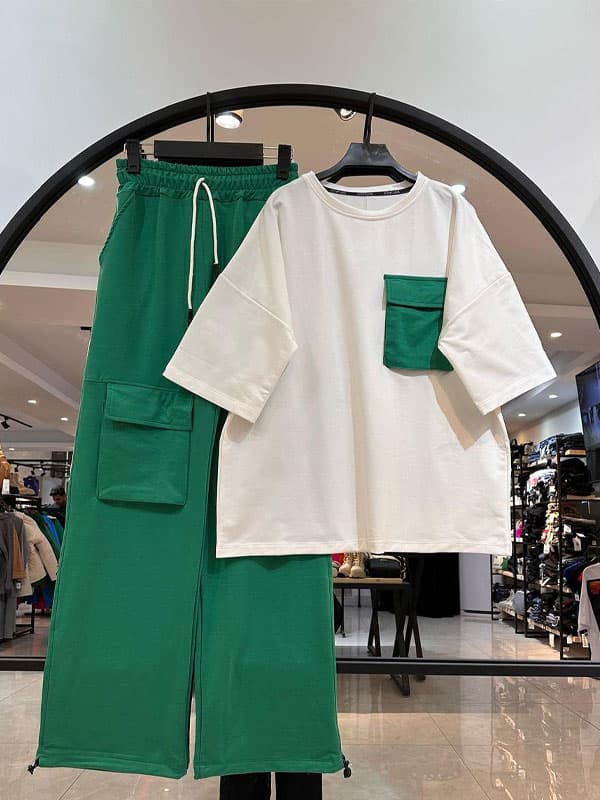 ست تیشرت وشلوار دخترونه مدل هلین