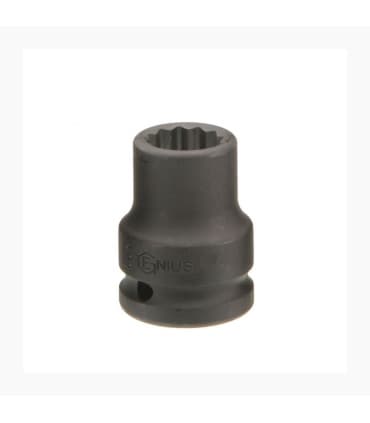 بکس کوتاه سایز 28 درایو 3/4 سیاه فشارقوی 12پر لب نازک جنیوس GENIUS مدل 655228 جنس CR-MO (هزار خار مخصوص دیفرانسیل)