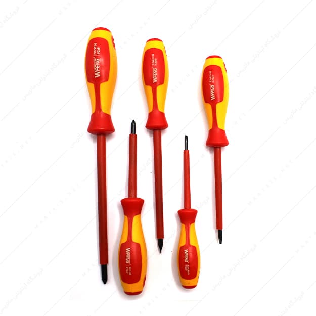 ست پیچ گوشتی دوسو و چهارسو عایق برق 5 عددی برند WFENG