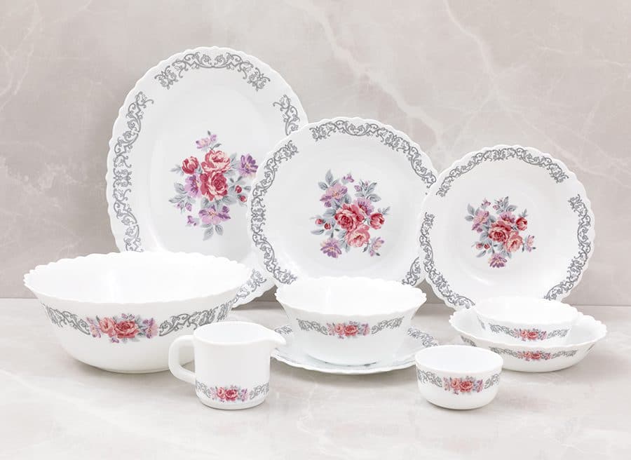 سرویس غذاخوری 28 پارچه مدل نلی صورتی پارس اپال کد 181