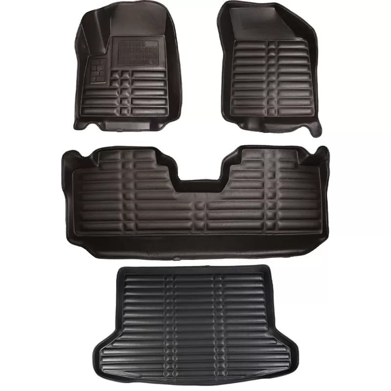 کفپوش پنج بعدی خودرو چرم کره ای مناسب برای لاماری به همراه کفپوش صندوق