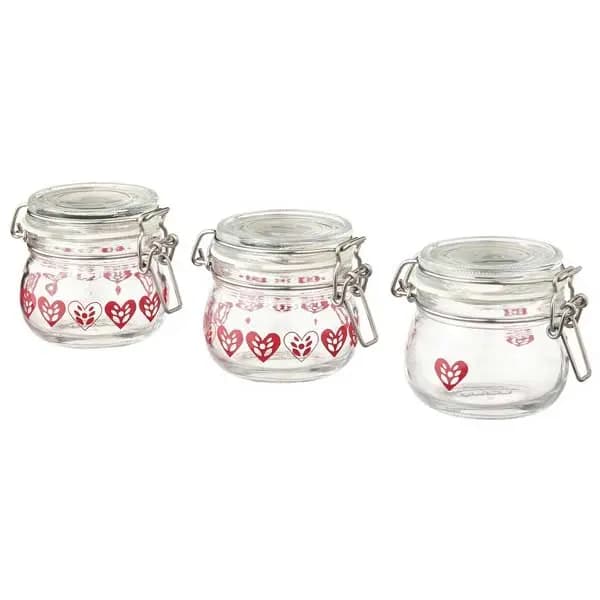 بانکه شیشه ای واشردار طرح قلب ایکیا مدل Vinterfint