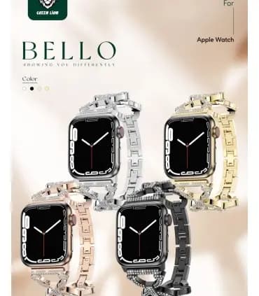 بند اپل واچ الماسی گرین مدل exquisite diamond bello green 38/40/41 MM