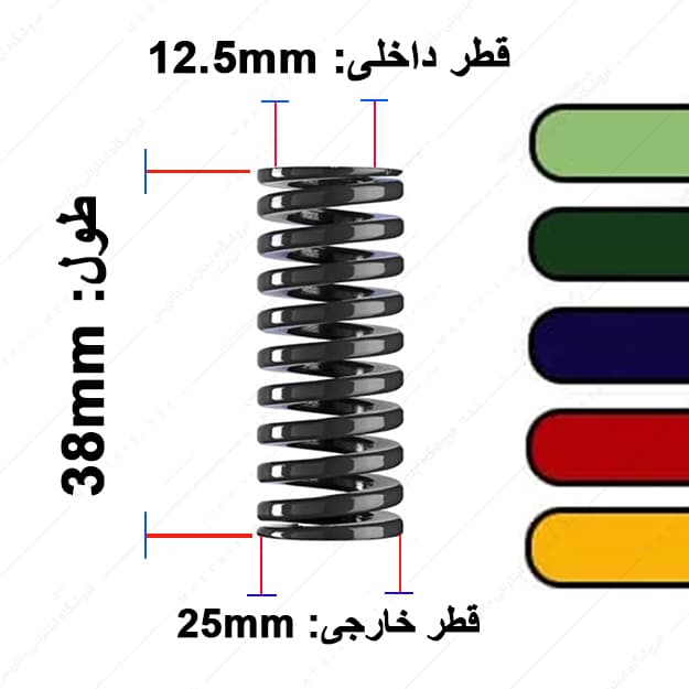 فنر قالب سازی ایتالیایی قطر 25 طول 38 میلی متر