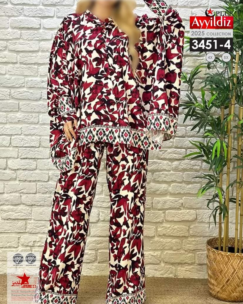 ست مانتو شلوار زنانه سایز بزرگ کد ۳۴۵۱/4