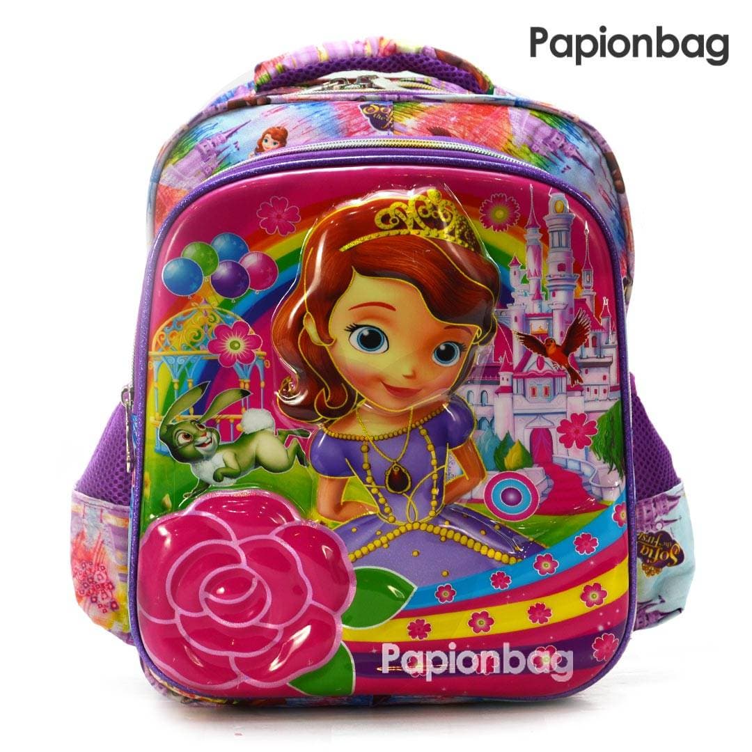 کیف مدرسه دخترانه بنفش خارجی طرح پرنسس سوفیا مدل 107