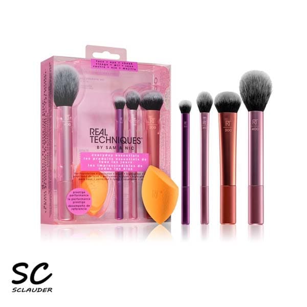 ست براش و تک پد آرایشی Real Techniques ریل تکنیک 5 تیکه
