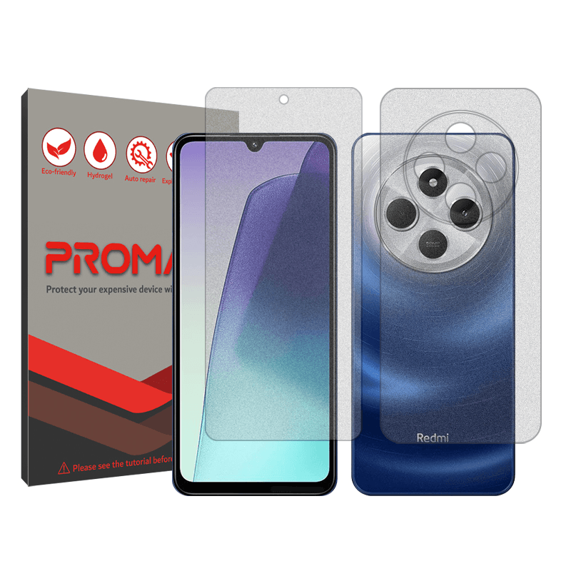 گلس گوشی مات شیائومی Redmi 14C پرومیت مدل Resistant به همراه محافظ پشت گوشی