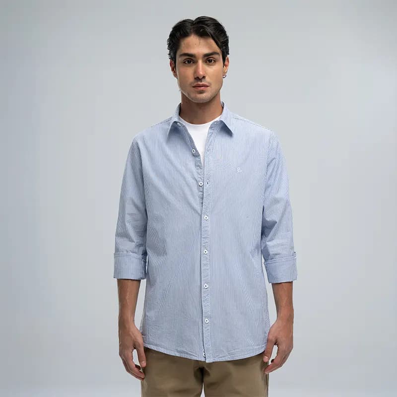 پیراهن آستین بلند مدل اسلیم راه راه 200654