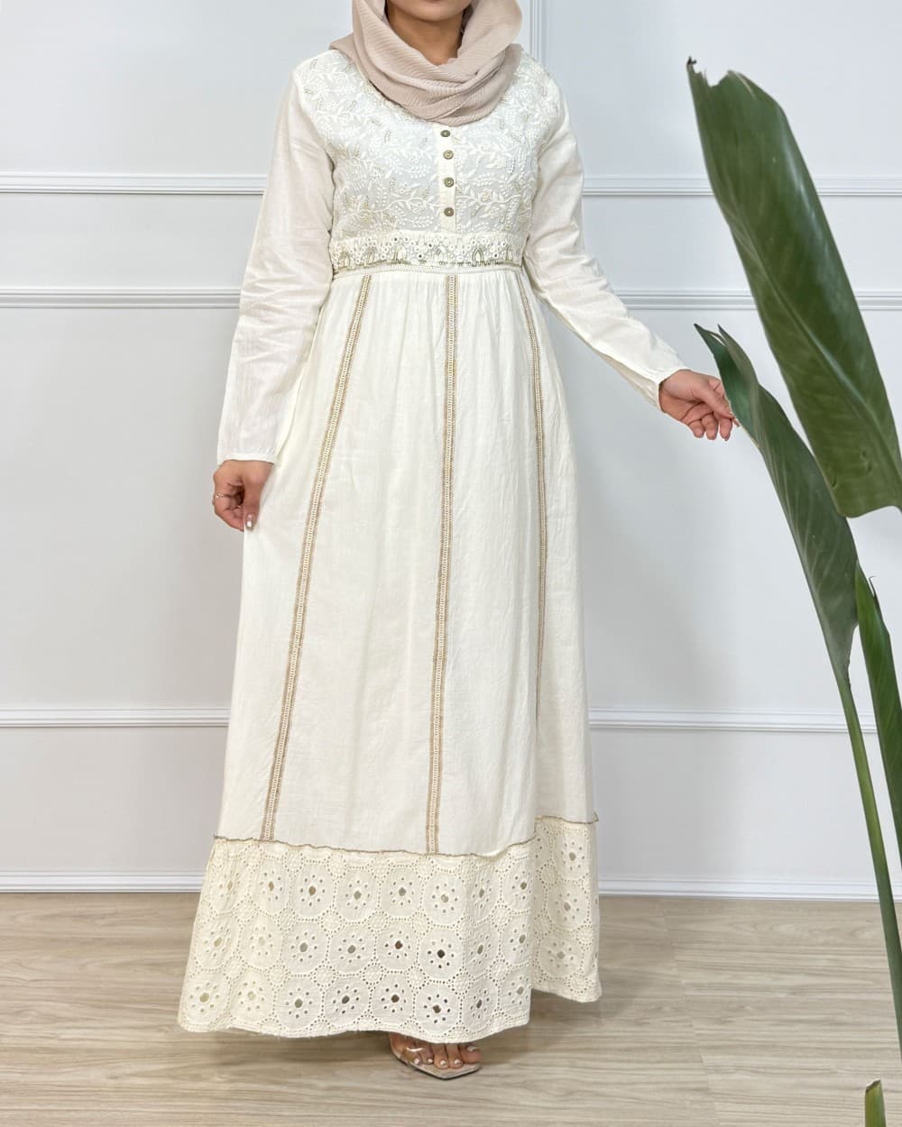 پیراهن خامه دوزی نقره _ 1152 (پیراهن ساحلی)