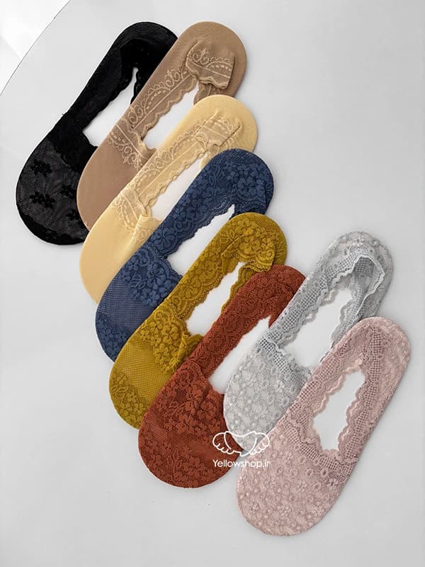 جوراب کالج زنانه گیپوری مجلسی رنگی کد 31033