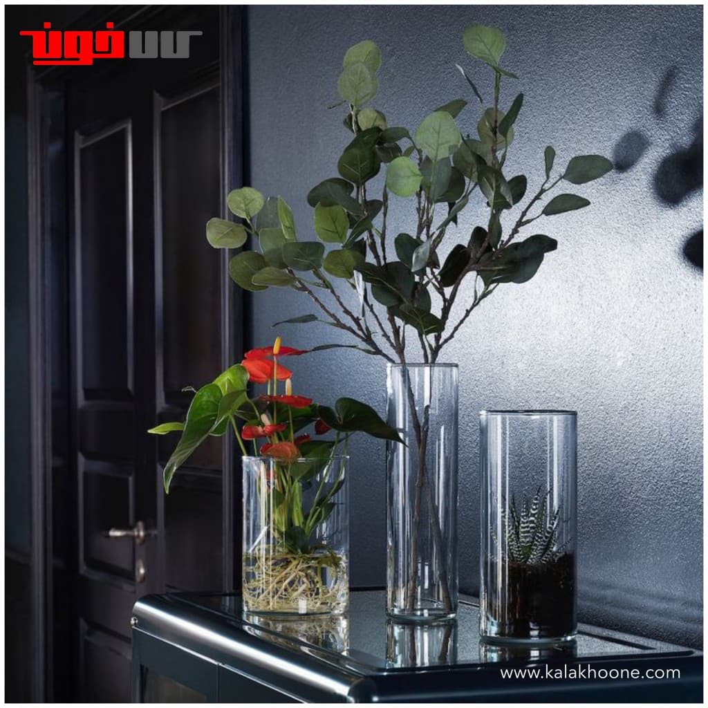 ست ۳ تایی گلدان کریستالی ایکیا مدل CYLINDER