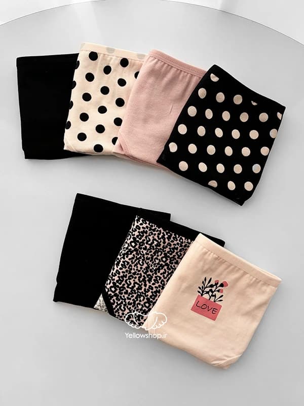 شورت نخی اسلیپ زنانه قواره بزرگ DOMINANT پک هفت تایی کد 21234