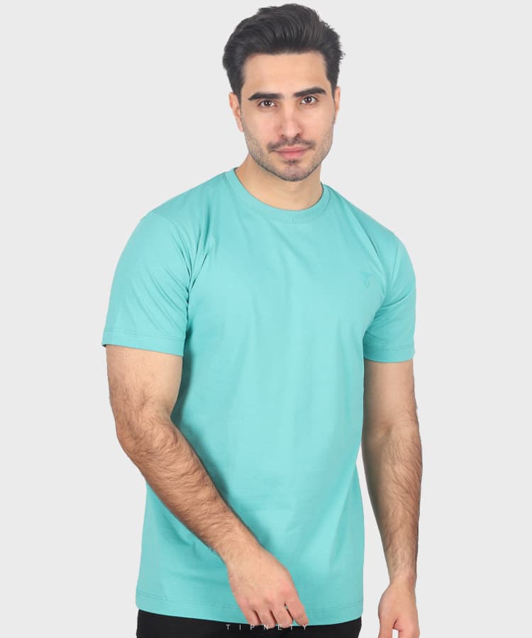 تیشرت ساده سبز آبی مردانه برند تیپ نتی 9168