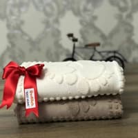 حوله پا ۲ عددی ازدیلک کرم بژ 50×70