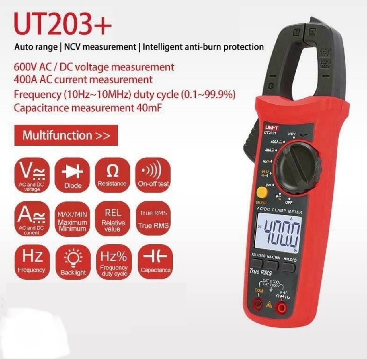 کلمپ آمپر متر یونیتی مدل Unit 203 plus